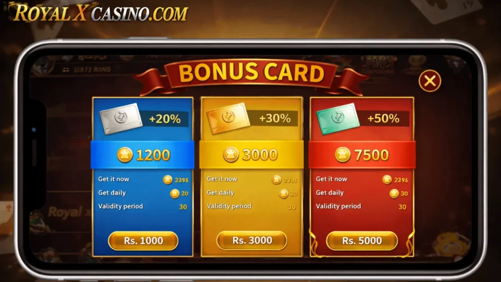 X Casino Royal Bonus cards